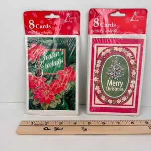 2 Pkgs Vtg Merry‎ Christmas Seaon Greetings Greeting Cards Creation Plus READ